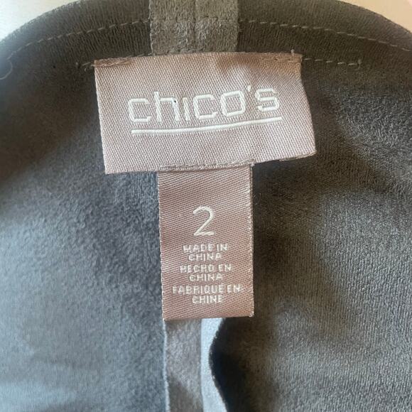 Chico's grey sueded open front jacket size 2/Large (12) polyester - read desc. - Picture 7 of 8
